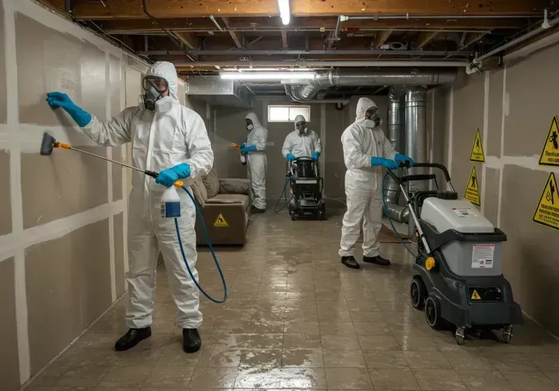 Basement Moisture Removal and Structural Drying process in Groesbeck, TX